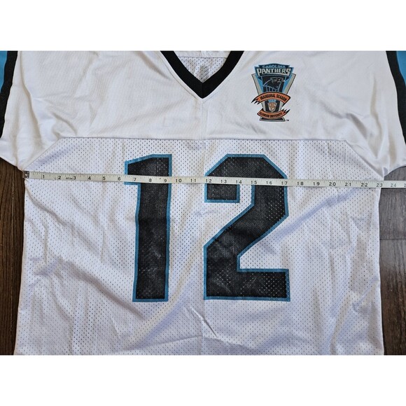 1995 Carolina Panthers #12 Kerry Collins Inaugural Season Game Jersey APEX SZ L - Picture 8 of 16